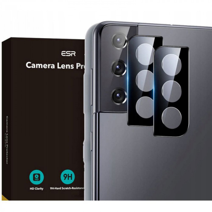 Folie Protectie Camera spate ESR pentru Samsung Galaxy S21+ 5G, Sticla securizata, 9H, Set 2 buc