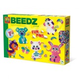 Set creativ 2100 Margele de calcat cu accesorii incluse,tematica Funpins animale,+5 ani, SES Creative