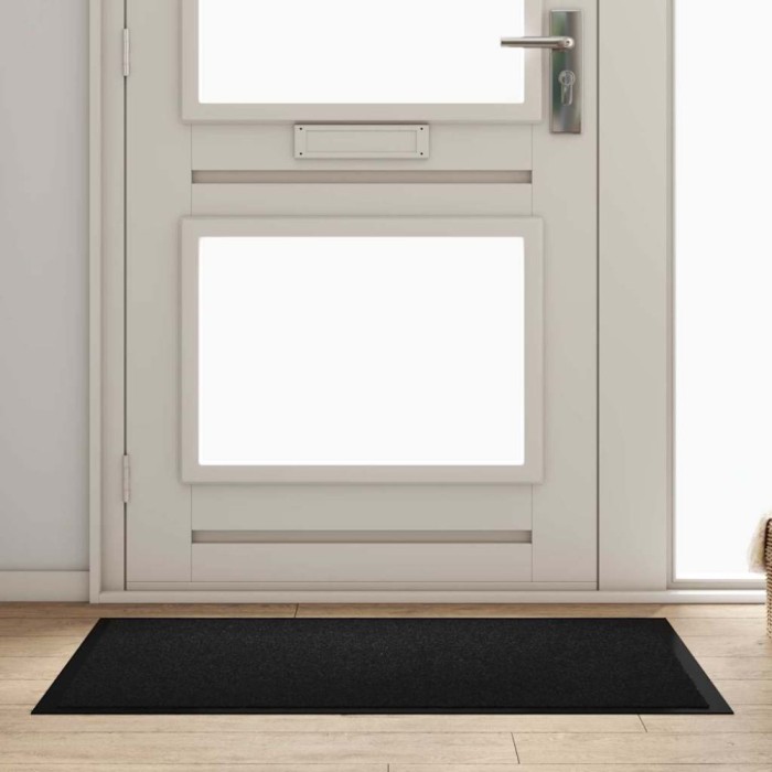 vidaXL Covoraș de intrare Negru 80 x 120 cm Țesătură Teddy 42013439