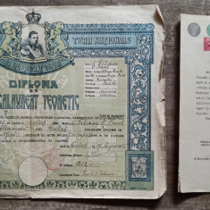 Diploma de bacalaureat teoretic 1945 + consimtamant urmare studii