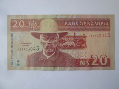 Namibia 20 Dollars 1996(nu este din 2002) bancnota din imagini foto