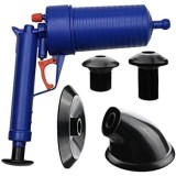 Pistol cu aer comprimat cu 4 accesorii pentru desfundat tevile de la chiuvete,