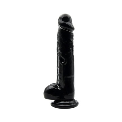 Loving Joy 8 Inch Dildo with Balls Black foto