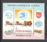 Romania.1989 Expozitia filatelica WASHINGTON-Bl. XR.1014