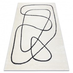 Modern covor MODE 8377 abstractizare crem / negru, 200x290 cm