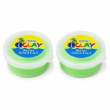Cumpara ieftin Pachet 2 plastiline cu uscare la aer, culoare neon vibranta, 2 x 18 g, verde neon