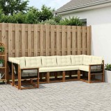 vidaXL Set de canapele de exterior cu pernă 7 pcs Natural și Crem 3382190