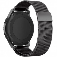 Curea ceas Smartwatch Samsung Gear S2 Black Milanese Loop, iUni 20 mm Otel Inoxidabil foto