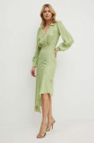Elisabetta Franchi rochie culoarea verde, midi, evazati, ABS5341E2 NORBLIN