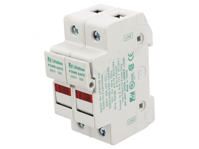 Clemă siguranţe cilindrice 10,3x38mm pentru şină DIN 30A