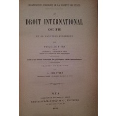 LE DROIT INTERNATIONAL CODIFIE ET SA SANCTION JURIDIQUE