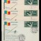 1962 Exil Romania - Emisiunea 29, 3 FDC Campionatul European de Atletism, serie dantelata cu supratipar trilingv