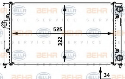 Radiator, racire motor VW VENTO (1H2) (1991 - 1998) HELLA 8MK 376 713-761 foto