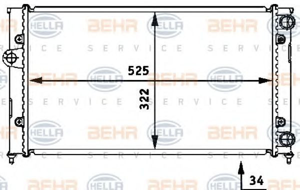 Radiator, racire motor VW GOLF III Cabriolet (1E7) (1993 - 1998) HELLA 8MK 376 713-761