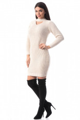 J936-15 Rochie scurta si tricotata cu choker foto