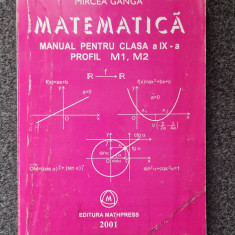 MATEMATICA MANUAL PENTRU CLASA A IX-A M1, M2 - Mircea Ganga