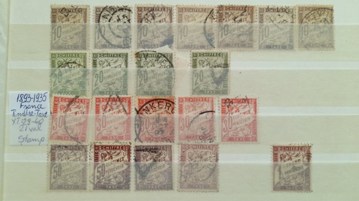 1893-1935 France Timbre taxa YT=29-40 21 val st.