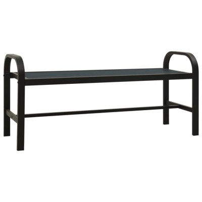 Banca de gradina, negru, 124,5 cm, otel si WPC foto