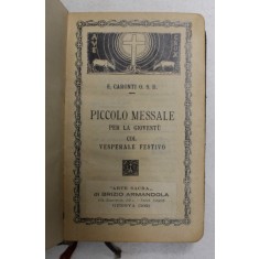 PICCOLO MESSALE PER LA GIOVENTU COL VESPERALE FESTIVO , 1933