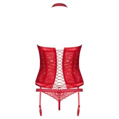 Flameria - Set lenjerie intimă, roșu, S/M