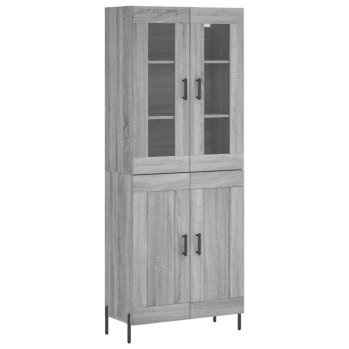 Dulap inalt, gri sonoma, 69,5x34x180 cm, lemn compozit