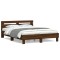 Cadru de pat cu tablie, stejar maro, 150x200 cm, lemn prelucrat
