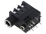 Adaptor Audio Soclu Jack 3,5mm la 6,3mm THT 90&deg;