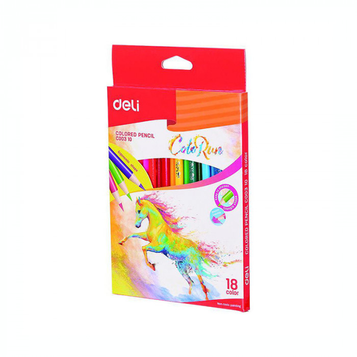 Creioane colorate 18 culori Deli ColoRun C003 10