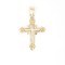 Pandantiv cruce din aur galben de 14k, cu detalii sculptate