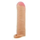 Manșon PRETTY LOVE Bunion, pentru extensia și &icirc;ngroșarea penisului, cu inel pentru testicule, +2.5 cm &icirc;n lungime, culoarea pielii