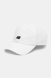 New Balance șapcă de baseball din bumbac culoarea alb, neted, LAH51009WT