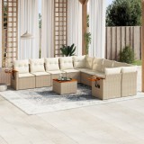 vidaXL Set canapele de grădină cu perne, 11 piese, bej, poliratan 3227199