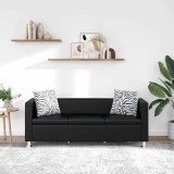 VidaXL Canapea cu 3 locuri, negru, piele artificială