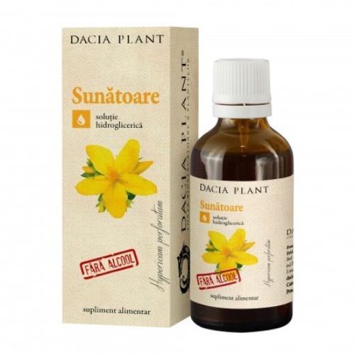 Sunatoare tinctura fara alcool, 50ml, Dacia Plant Sunatoare tinctura fara alcool, 50ml, Dacia Plant
