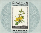 Manama 1969-Flora,Plante,Flori,Trandafiri,colita nedantelata,nestamp.,Mi,Bl.34, Nestampilat