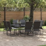 VidaXL Set mobilier de grădină, 10 piese, cu perne, oțel și textilenă
