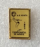 1953 Campionatul de Natatie A.S. VOINTA - insigna din duroplast fara agrafa