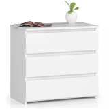 Cumpara ieftin Comoda, placa laminata, 3 sertare, alb, 60x35x57 cm, Akord Furniture Factory