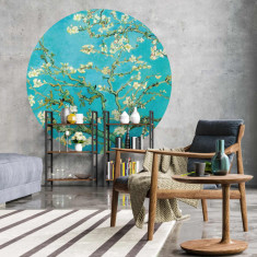 WallArt Tapet în forma de cerc „Almond Blossom”, 190 cm GartenMobel Dekor