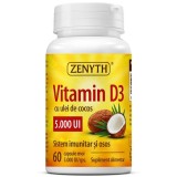 Vitamina D3 cu Ulei de Cocos 5000UI 60 capsule Zenyth, Zenyth Pharmaceuticals