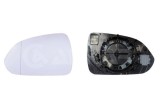 Geam oglinda exterioara cu suport fixare Kia Stonic, 09.2017-, partea Stanga, incalzit; sticla asferica; geam cromat, Aftermarket