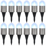 vidaXL Lămpi solare de sol, 12 buc., alb, becuri LED 44413