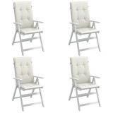 vidaXL Perne scaun spătar &icirc;nalt, 4 buc. melanj crem 120x50x4 cm textil