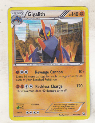 bnk crc Cartonas Pokemon Gigalith holo 67/124 foto