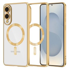 Husa premium Samsung Galaxy S25 Edge Techsuit Luxury Crystal MagSafe, auriu foto