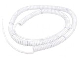 Cablu Spiralat Neecranat PUR Alb 300V 1m-4m