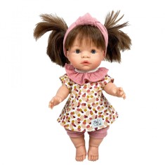 Papusa Nines D&#039;Onil Joy cu parul saten, bentita roz si miros de vanilie 37 cm