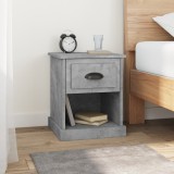vidaXL Noptieră, gri beton, 39x39x47,5 cm, lemn prelucrat