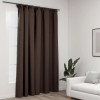 Draperie opaca, aspect de in, gri taupe, 290x245 cm, cu carlige GartenMobel Dekor, vidaXL