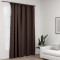 Draperie opaca, aspect de in, gri taupe, 290x245 cm, cu carlige GartenMobel Dekor